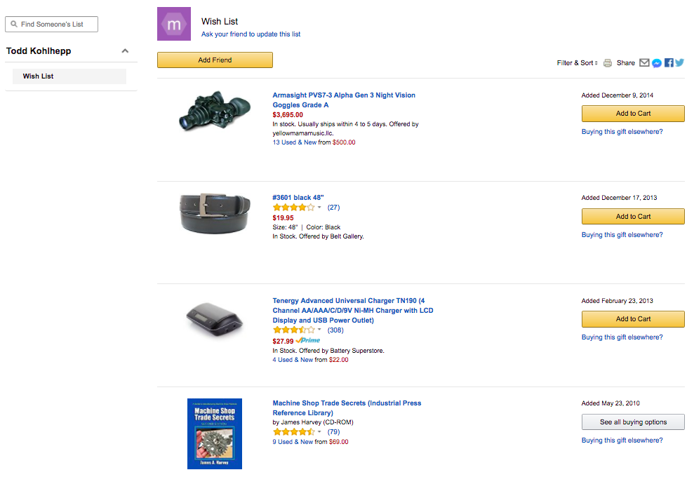 Todd Kohlhepp amazon wishlist