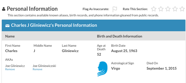 joe gliniewicz death record