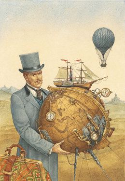 Image result for jules verne balloons painting